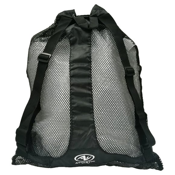 Athletic Works Deluxe Mesh Swim Bag, 40L Capacity, with Zipper Pocket, Black - Picture 2 of 3